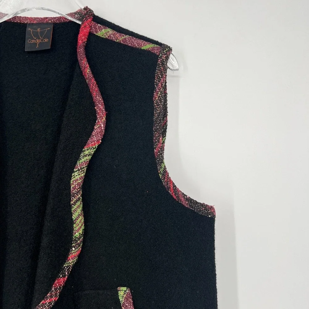 Vtg Candiss Cole Vest Womens L Wool Silk Artsy Lagenlook Knit Boho‎ Boucle